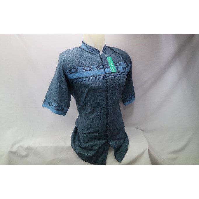 Baju Koko Jasko Jas Koko Biru Songket Lengan Pendek Terbaru SPB 062 - Biru, XXL