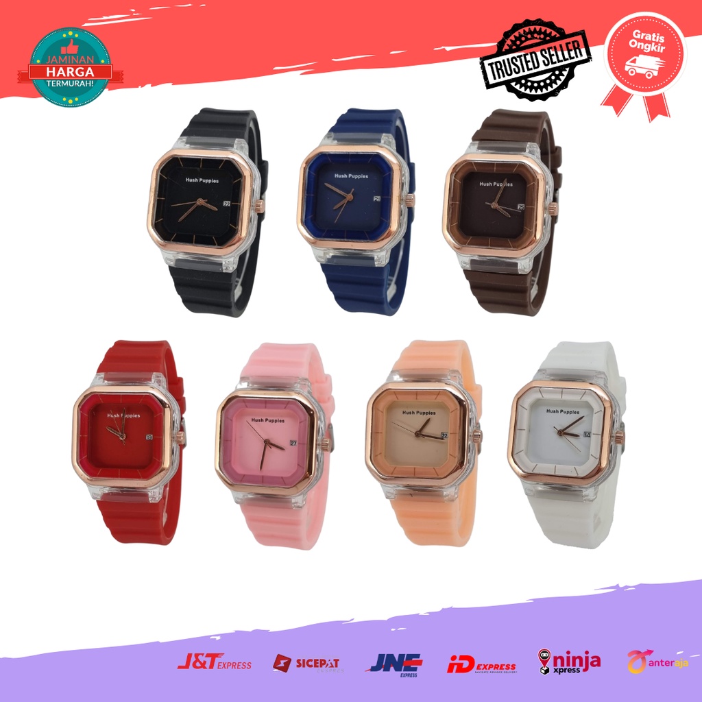 [COD] Jam Tangan Wanita Remaja Hush Puppies Branded Segi Diamond