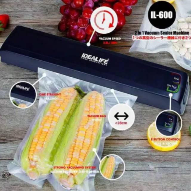 IDEALIFE-Food Vacuum Sealer pembungkus Vacuum IL-600