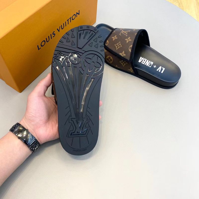 sandal lv pria slide selop flat slippers cowok sendal mirror top