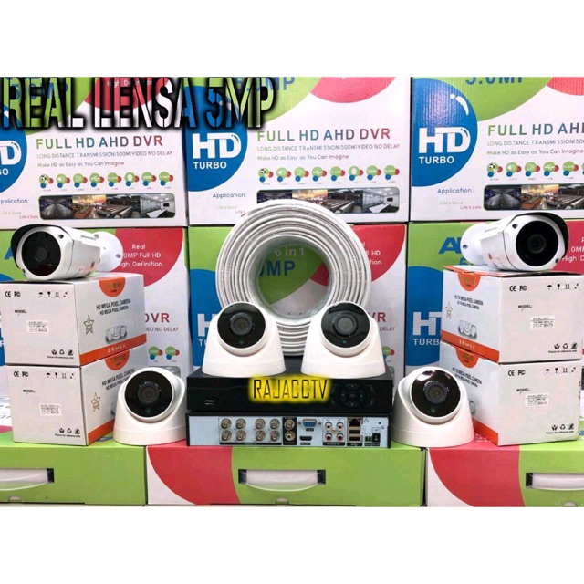 PAKET CCTV 8CHANNEL 6CAMERA 8CHENEL 6KAMERA FULL HD LENS 5MP IC SONY 1080P KOMPLIT TINGGAL PASANG