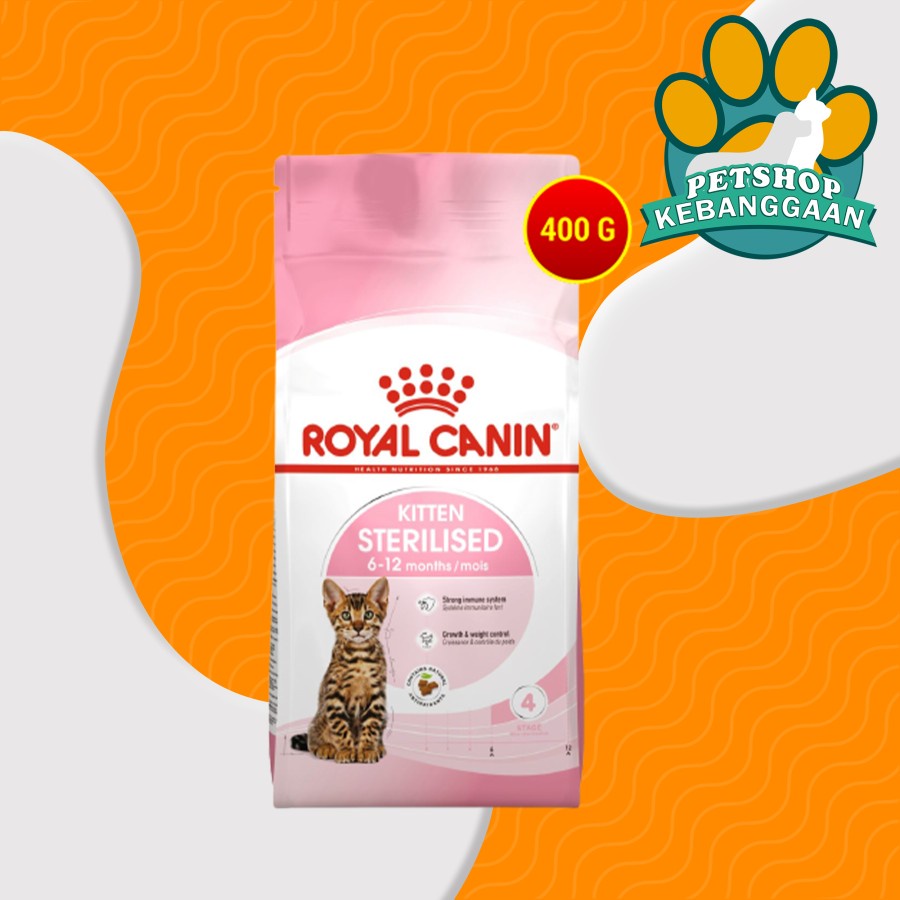 Royal Canin Kitten Sterillised Cat Food Makanan Kucing Sterill 400 gr