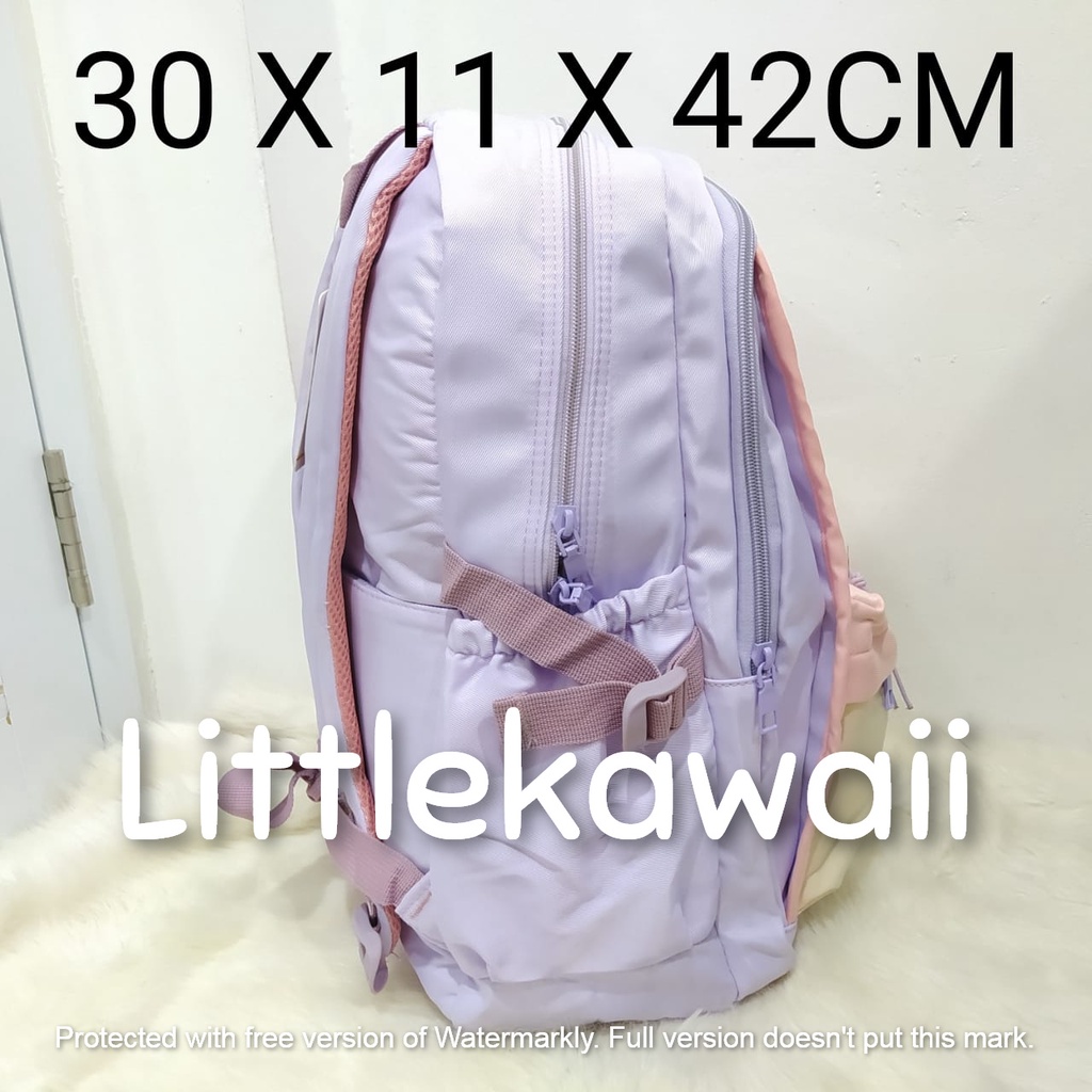 LK/Tas Ransel Laptop Backpack Parasut Sekolah Fashion Anak Remaja Korean Style Kantong Jaring Tali Liangwei Import