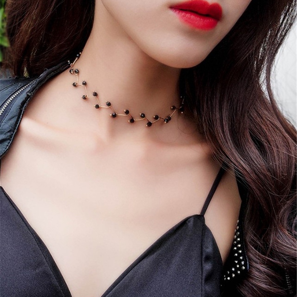 Hu Hu Hu Hu Hu Alat Bantu Pasang Kacamata♡ Kalung Choker Rantai Mutiara Imitasi Adjustable Untuk Wanita