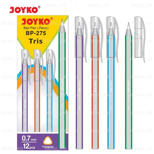 

BALL PEN PULPEN PENA JOYKO BP-275 Tris 0.7 mm BOLPEN MURAH HITAM BLACK BP275 GROSIR TIDAK MUDAH KERING ATK KANTOR ASLI BOLPOINT