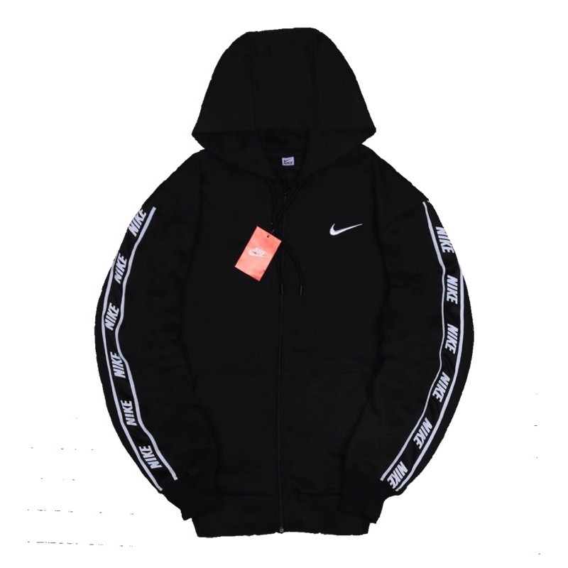 Jaket Zipper Nike Taped Hitam Premium