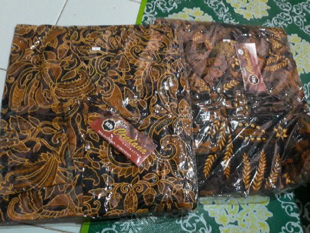 Hem Sogan Lengan Panjang Seragam Kemeja Batik Pria Padi Jokowi Solo Garuda Vintage Motif  Classic