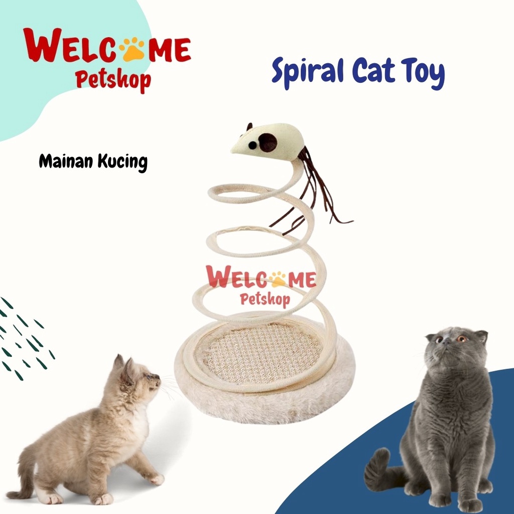 Spiral Cat Toy / Mainan Kucing Motif Tikus Goyang