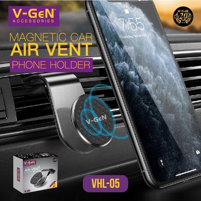 Magnetic Car Air Vent Phone Holder HP Mobil V-GeN VHL-05 Lubang AC Original