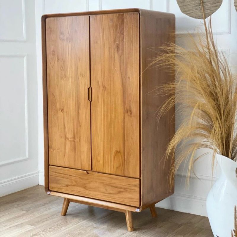 lemari pakaian wardobe retro pintu 2 kayu jati murah promo