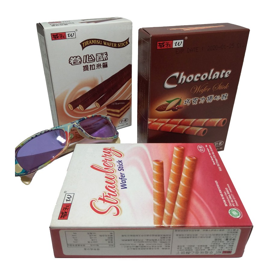 

[HALAL] Willie Wafer Stick Chocolate / Strawberry / Tiramisu 50gr Astor Stik Wili