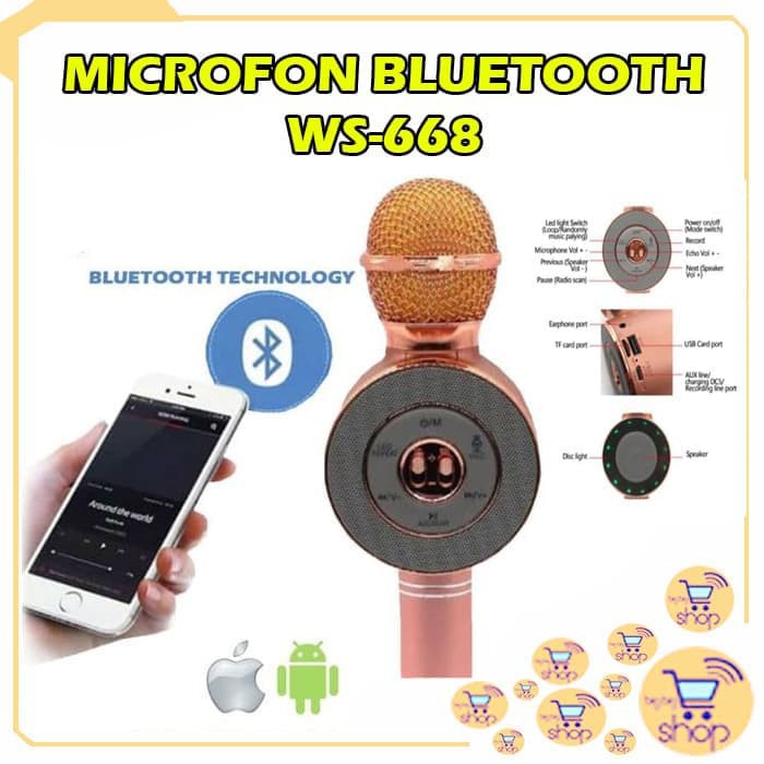 [JAKARTA] MIC BLUETOOTH WS668 / MICROPHONE MICFORON WS668 KARAOKE KTV WIRELESS