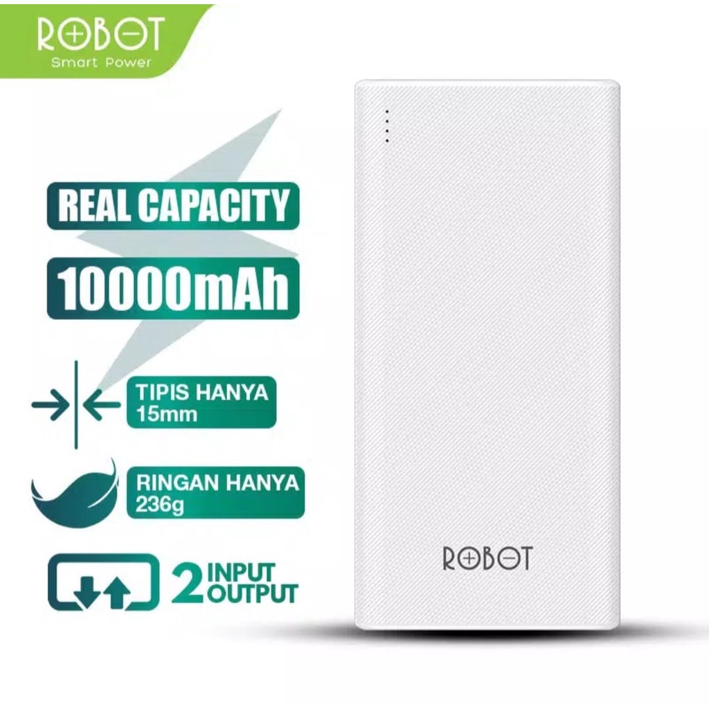 Robot Powerbank Pb RT170 10000mah Power Bank Dual Output & Input Anti-Slip Oppo Vivo