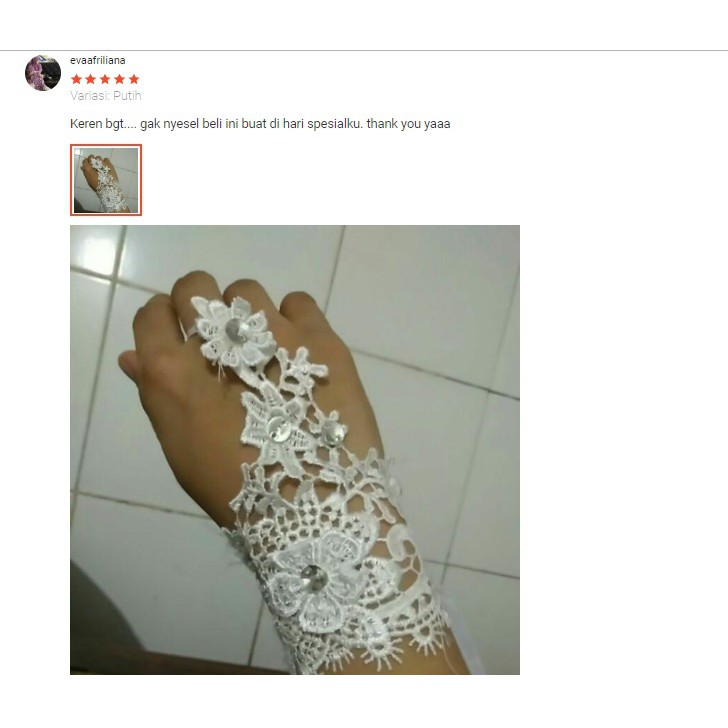 [TERLARIS] SHORT GLOVES AKSESORIS PERNIKAHAN BRIDAL WANITA PESTA LACE STS011