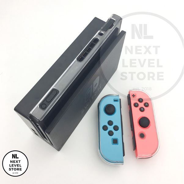Full Hard Case Clear Nintendo Switch Protection Transparant - Blue