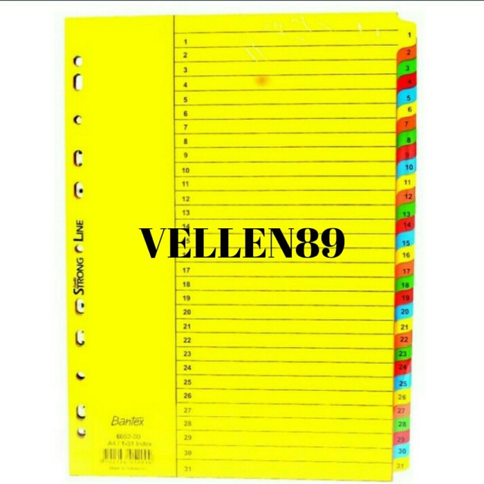 

Produk Divider A4 - Karton 31 Pages ( 1-31) Merk Bantex 6052 Limited