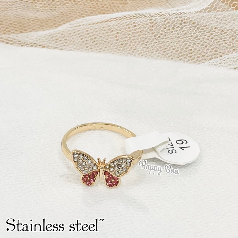 cincin cin-cin butterfly permata stainless rhodium bl1