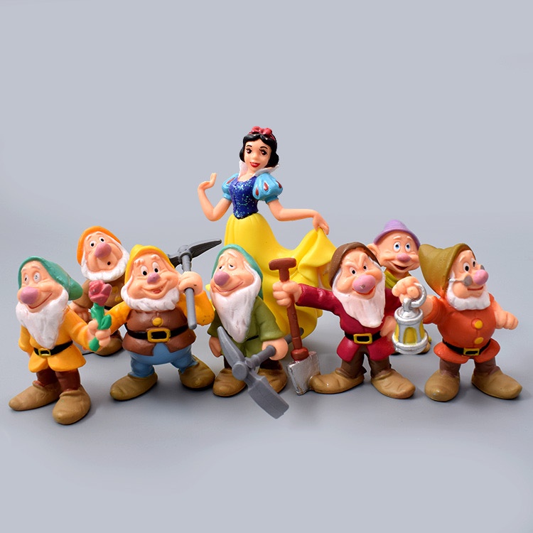 8pcs / Set Mainan Action Figure Karakter Film Disney Snow White Dan The Seven Dwarfs Bahan PVC