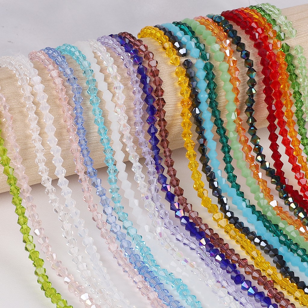 135pcs Manik-Manik Kristal Kaca Ujung Runcing Ukuran 3mm Untuk Membuat Perhiasan Diy