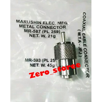 CONNECTOR MARUSHIN RG58 Marusin PL MALE Konektor Marushin PL LAkI RG-58 KABLE RG58 RG 58 Twist ON PL Maruhsin Marusin