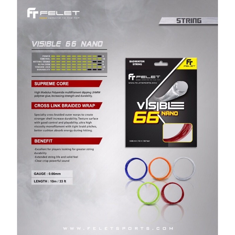 Senar Raket Badminton Felet Visible 66 nano