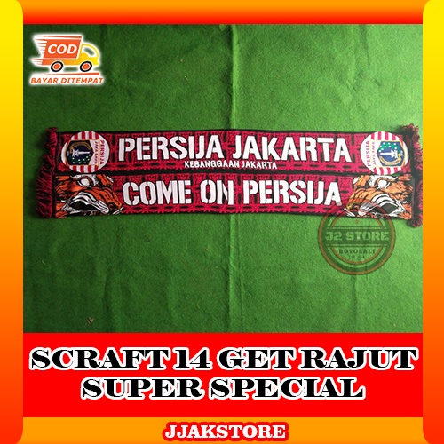 Syal Rajut Scraft Scarf Persija Jakarta 14 Get HD Super Spesial Jakartans Jakmania Merchandise Bola 