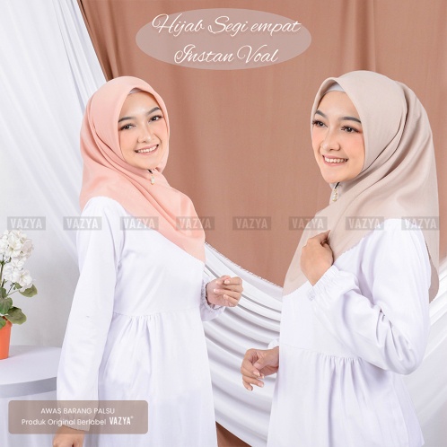 Hijab Jilbab Segiempat Zipper Voal Basic Cutting Instant Kekinian - Kerudung Segi Empat Instan Resle