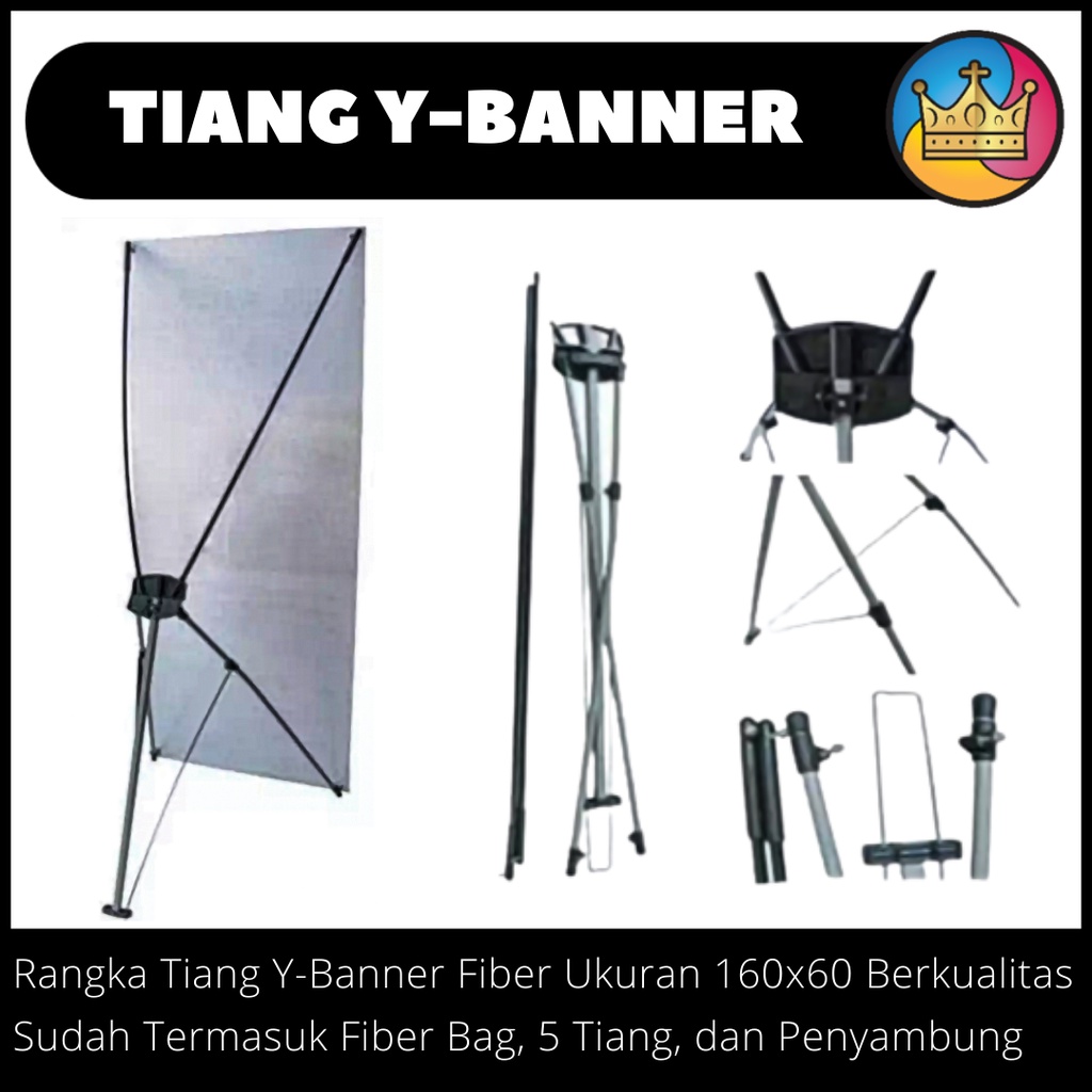 RANGKA Kerangka Tulang Tiang Y-Banner Fiber Ukuran Standar 160x60