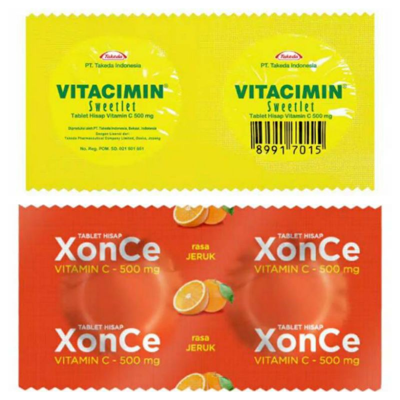 Vitacimin  @2 tablet hisap Vitamin C Xonce 500mg