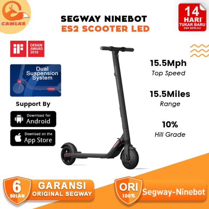 Segway Ninebot ES2 Electric Kick Scooter LED Display Skuter Listrik