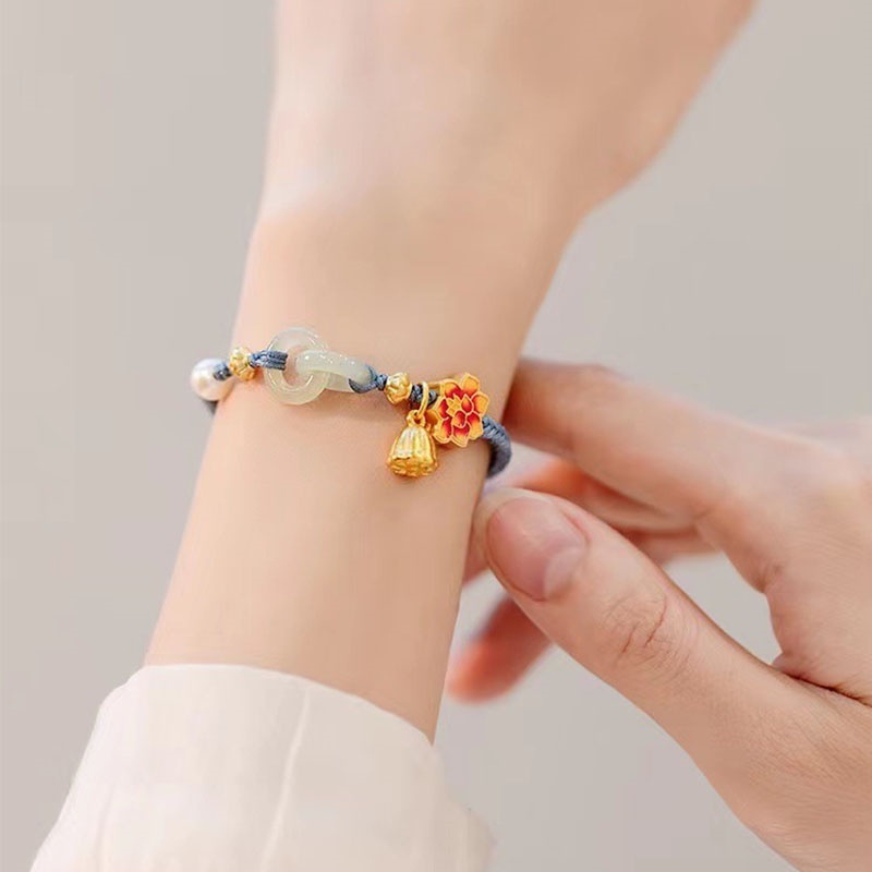 Gelang Giok Hetian Natural Model Kepang Tangan Untuk Wanita