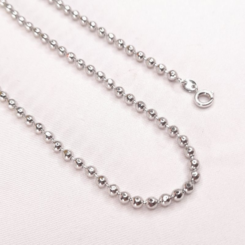 Kalung silver 40cm lapis rhodium