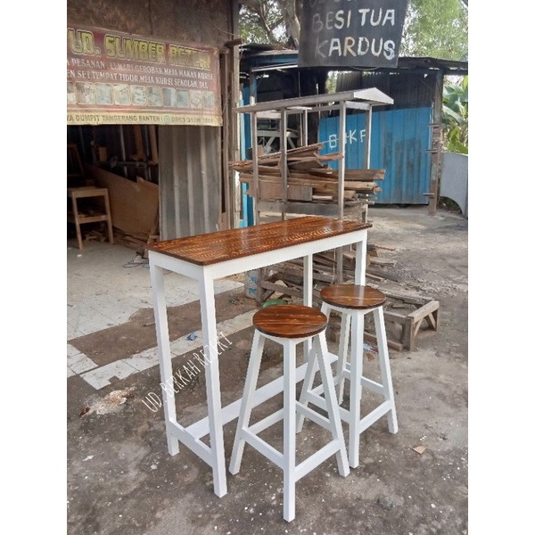 meja makan bar cafe/resto, meja bar jati belanda