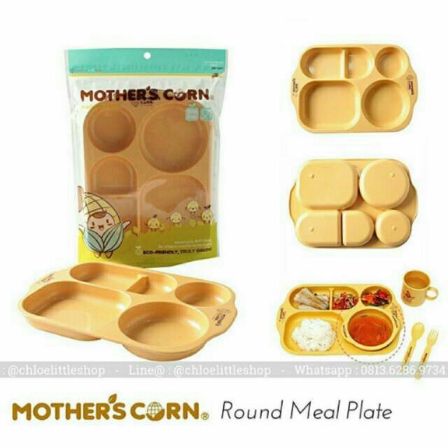 Mother's Corn Round Meal Plate / Mothers Corn Piring Makan Anak Sekat