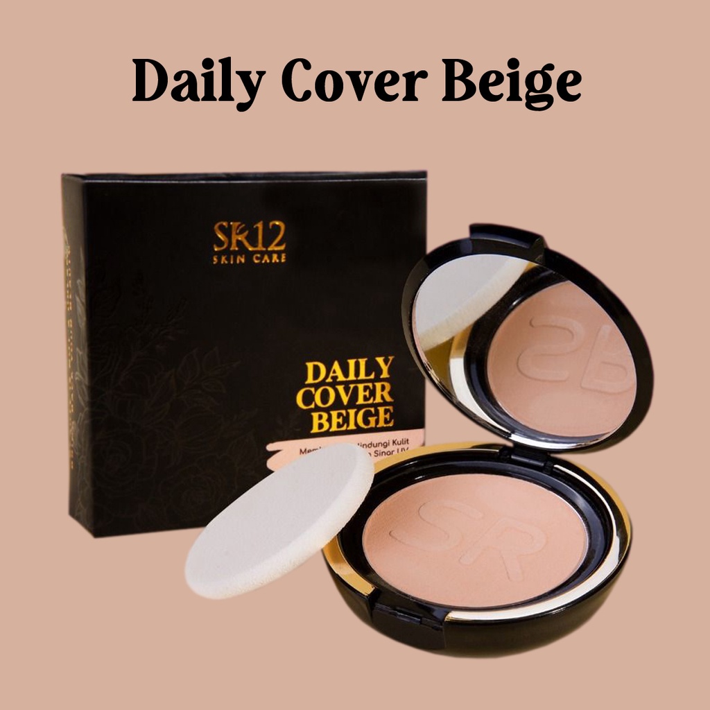 SR12 Bedak Padat / Excusive Compact Powder & Foundation Untuk Kulit Berminyak & Berjerawat Original bedak natural dan sheer pink-BEIGE