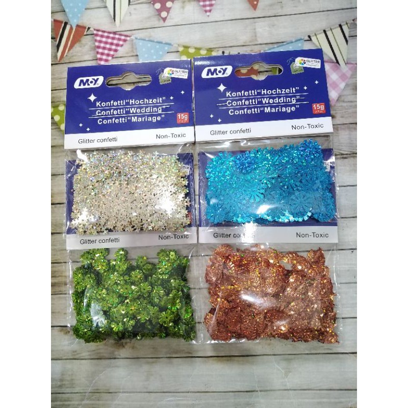 Payet sequin metalic kerang kipas daun bunga 15 gr