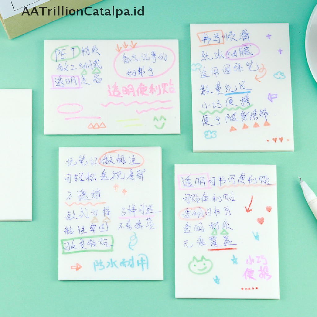 (AATrillionCatalpa) Sticky notes / Kertas Memo Transparan Dengan Perekat Untuk Scrapbook Diy