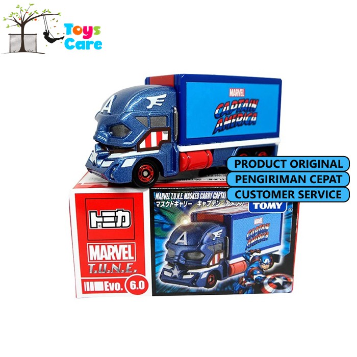 TOMICA MARVEL T.U.N.E MASKED CARRY CAPTAIN AMERICA EVO 6.0 ORIGINAL - PROMO FLASH SALE⚡