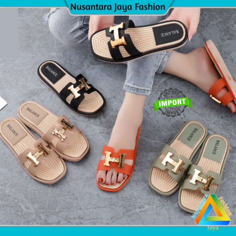 12.12 TERLARIS Sandal Teplek Wanita Import 1209 8 / Sandal Wanita Jelly Slip On Terbaru