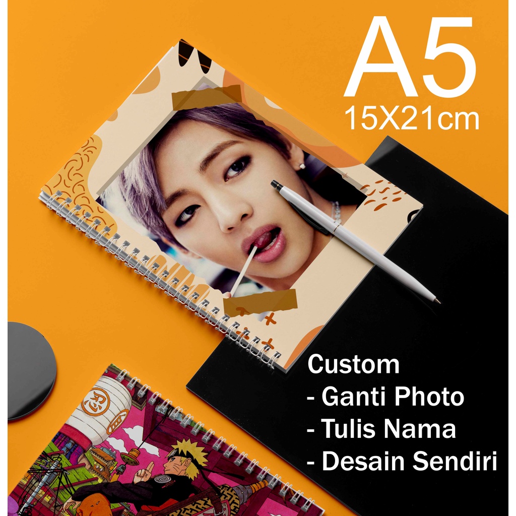 

Notebook Buku Tulis Custom Frame Photo A5 / Notebook Spiral BTS
