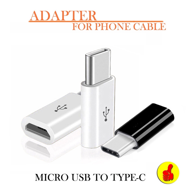 2Pcs Micro USB to Type C Adapter Connector For Android phone