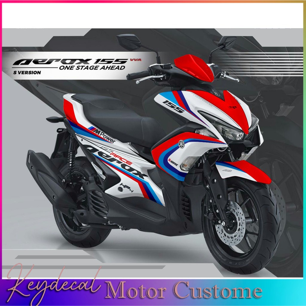 Decal aerox 155 full body Striping motor aerox Stiker aerox variasi putih aerox 155 produk ready sto