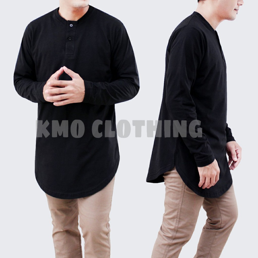 GPB KAOS KURTA PRIA LENGAN PANJANG / BAJU KOKO KURTA PRIA LENGAN PANJANG / Kaos Longline Pria
