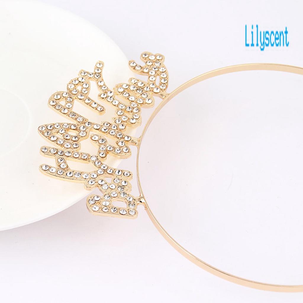 Bando Mahkota Aksen Glitter Bahan Alloy Anti Karat Tahan Lama Untuk Anak Perempuan