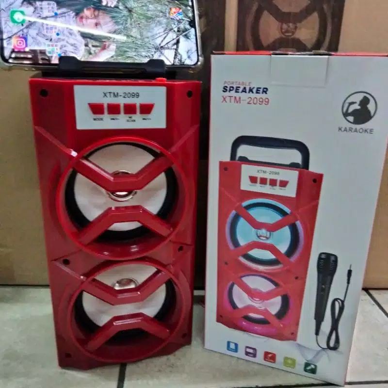SPEAKER BLUETOOTH PROTABLE XTM 2099//SPEAKER KARAOKE TERMURAH XTM 2099