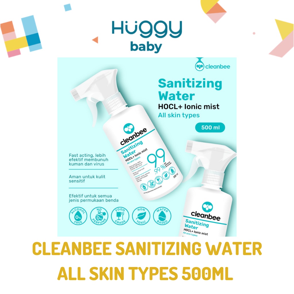 Cleanbee HOCL Sanitizing Water ALL SKIN TYPES Food Grade 500ml BIRU