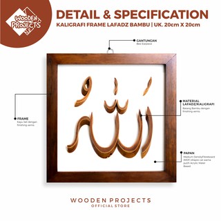 Wooden Projects Kaligrafi Hiasan dinding Bambu Lafadz Allah Muhammad