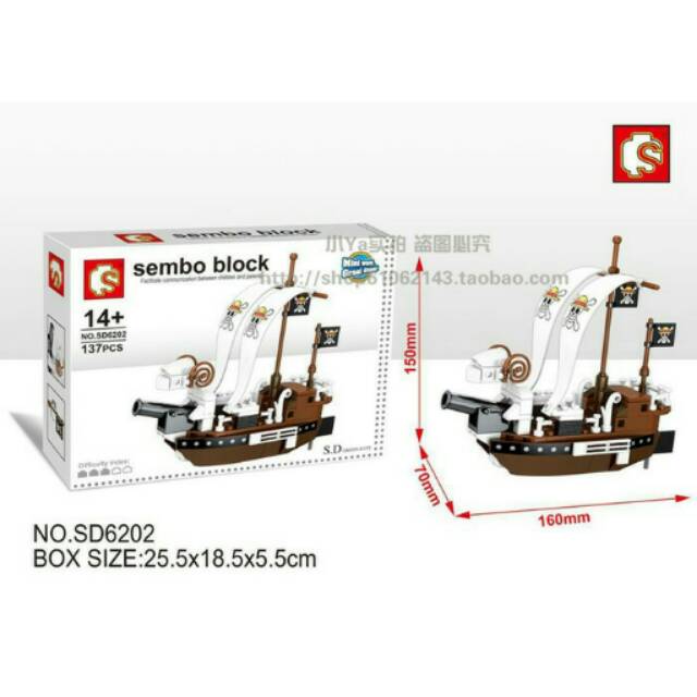 LEGO SEMBO SD 6202 GOING MERRY LUFFY PIRATES