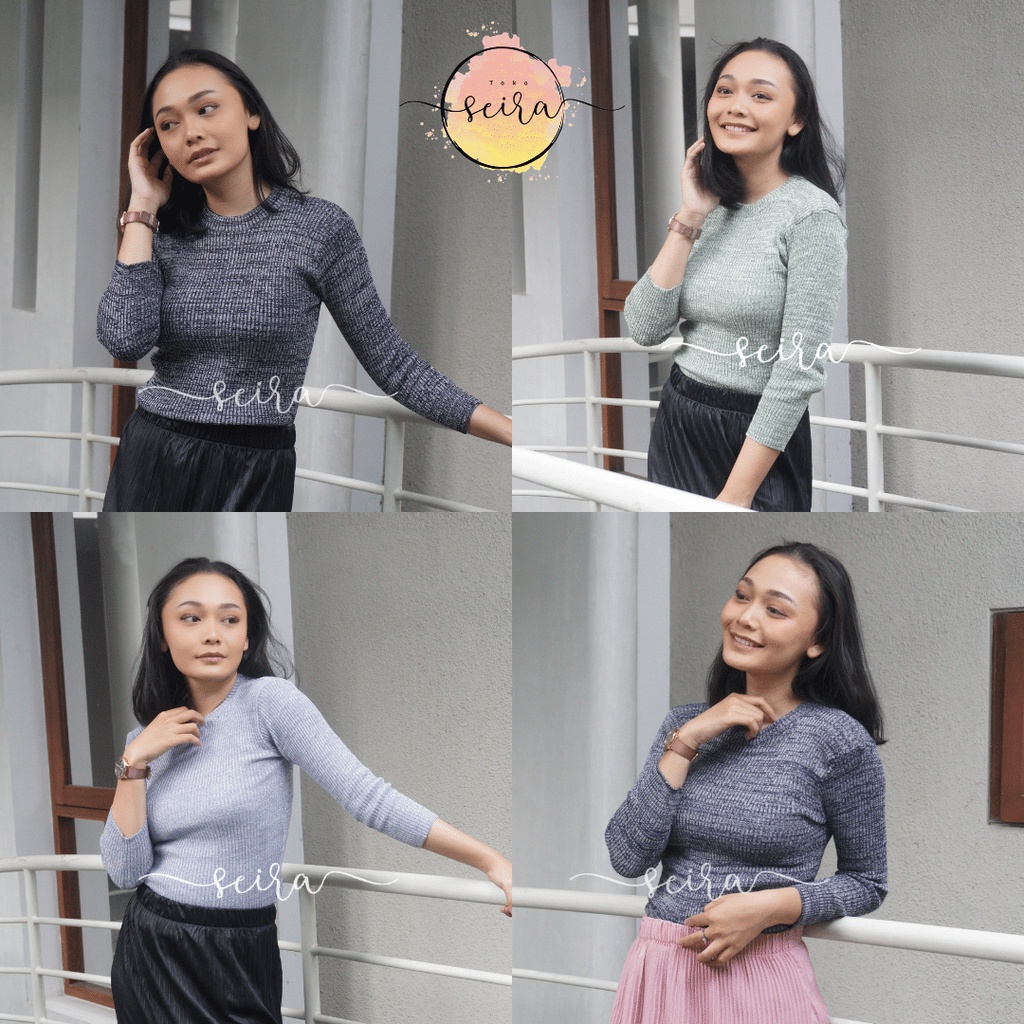 [BISA COD] Twist Crop Rajut / Oblong Twist / Atasan Wanita Rajut