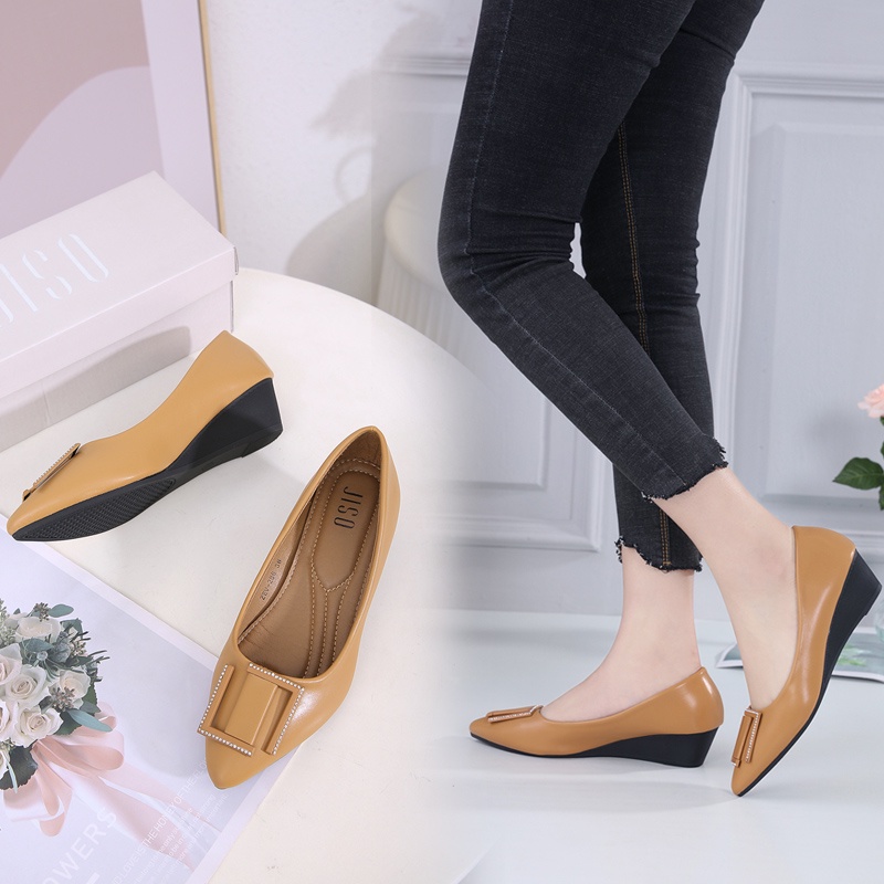 JISO RYONA ZEN-286 Sepatu Wedges Kerja Wanita 4cm Import